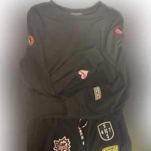 Fashion Nova two-piece jogger set with patch detail